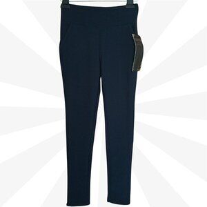 Shosho Blue Leggings Skinny Pants Size S Butt Sculpting Pockets Mid Rise Pull On